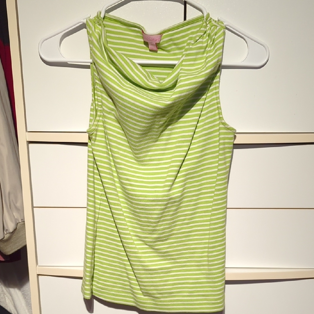 Vintage Lilly Pulitzer Green Sleeveless Knit Tank Top